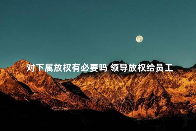 对下属放权有必要吗 领导放权给员工